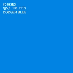 #0183E3 - Dodger Blue Color Image